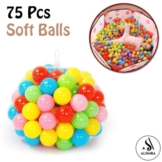 iShopping - Alsimba Soft Plastic Tent Balls Set for Play House Tent and Swimming Pool (75-Balls-Set)
