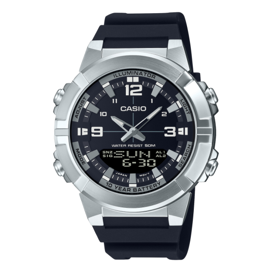 iShopping - Casio Analog + Digital Black Strap Watch For Men (AMW-870-1A)