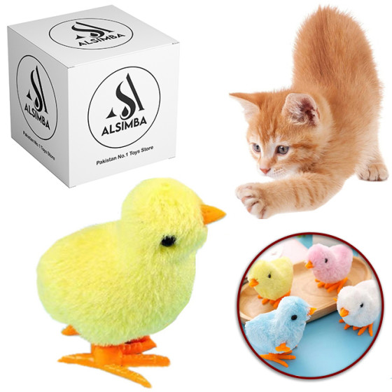 iShopping - Alsimba 1 Pcs Hopping Plush Chicken Toy for Cats - Yellow (AS‑0020)