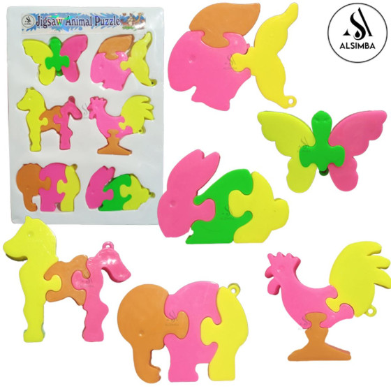 iShopping - Alsimba Animal Jigsaw Puzzle Toy for Kids 6-Piece Puzzle Set (AS-0044)