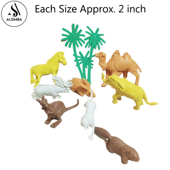 iShopping - Alsimba Wild Animal Toy Set with 7 Rubber Animals and Accessories (AS-0045)
