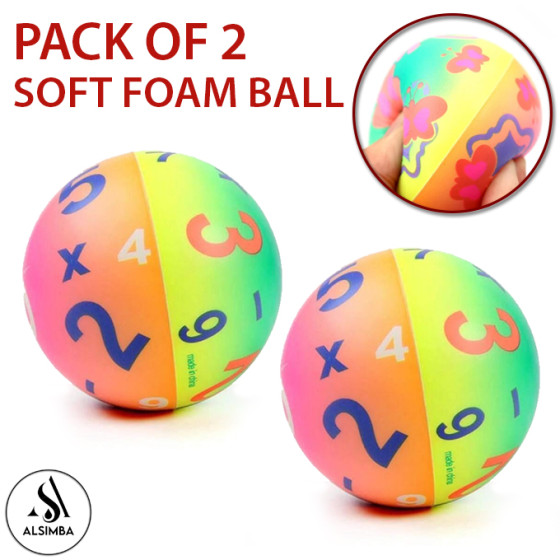 iShopping - Alsimba Digital Numbers Rainbow Soft Foam Balls for Kids Pack of 2 (AS-0061)