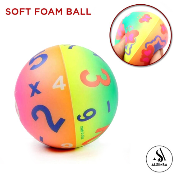 iShopping - Alsimba Digital Numbers Rainbow Soft Foam Ball 1 Pc for Kids (AS-0061)