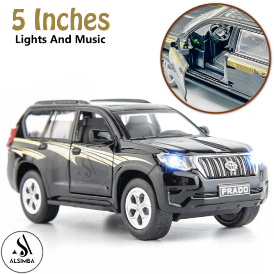 iShopping - Alsimba Toyota Land Cruiser Prado Front Doors Open With Lights and Music Black (AS-0090)