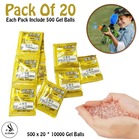 iShopping - Alsimba 10000 Pcs Gel Balls For Gel Blasters Toygun Pack of 20 (AS-0098)