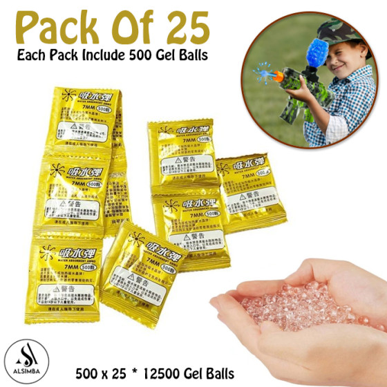 iShopping - Alsimba 12500 Pcs Gel Balls For Gel Blasters Toygun Pack of 25 (AS-0098)