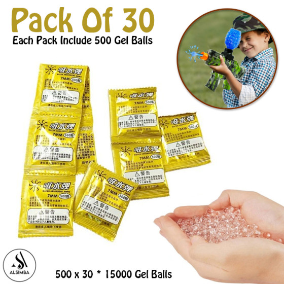 iShopping - Alsimba 15000 Pcs Gel Balls For Gel Blasters Toygun Pack of 30 (AS-0098)