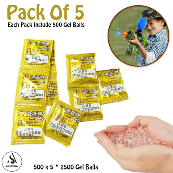 iShopping - Alsimba 2500 Pcs Gel Balls For Gel Blasters Toygun Pack of 5 (AS-0098)