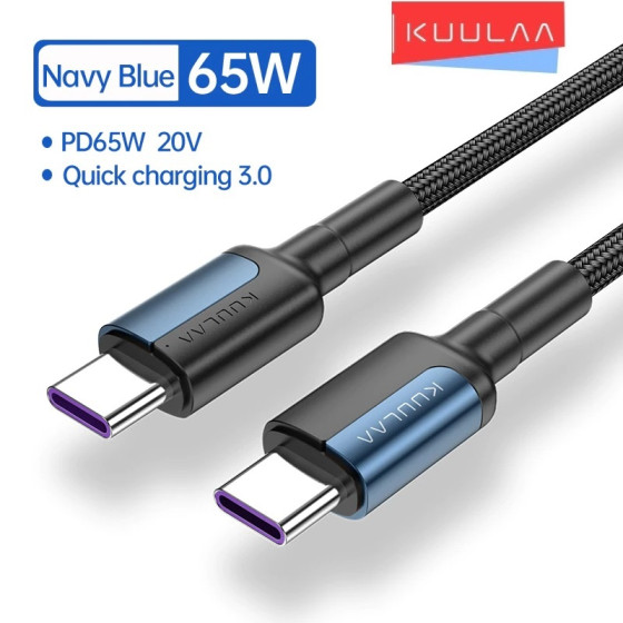 iShopping - Kuulaa 65W USB Type-C Fast Charging Cable 1M Blue