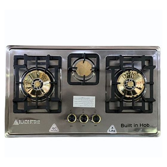 iShopping - Black Stone Gas Hob Brass Burner BS-822-NG