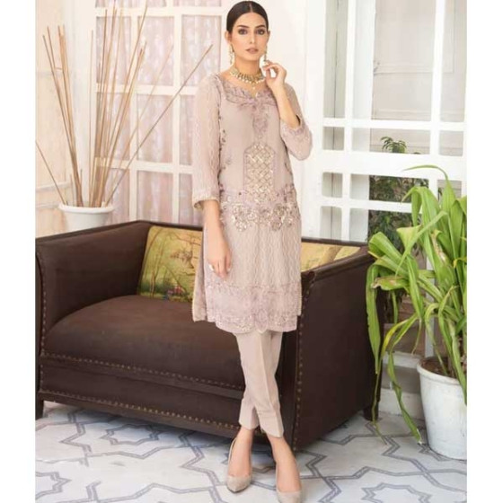 iShopping - Glittire Charisma Violaceous Embroidered Chiffon Unstitched 1 Piece