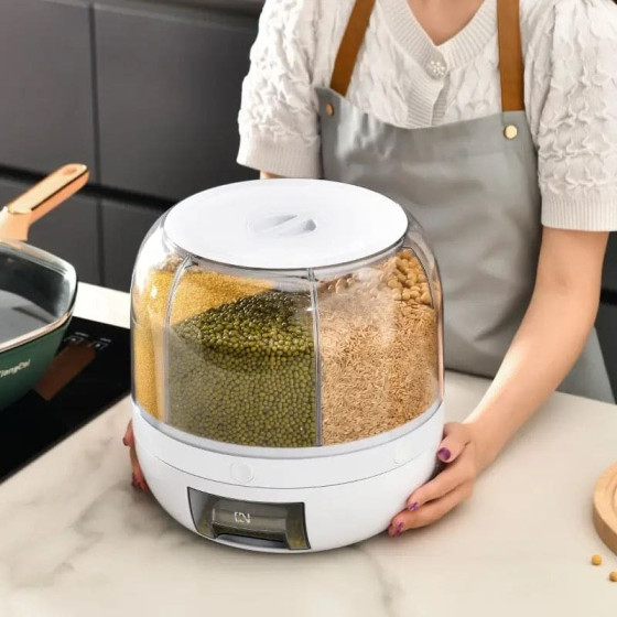 iShopping - 6 Grid Round 360° Rotatable Cereal Dispenser