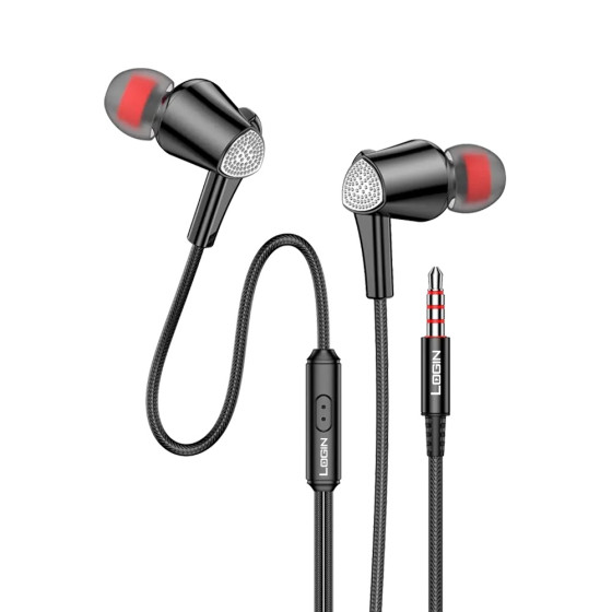 iShopping - Login Velin Handsfree - 3.5mm Black (L-303)