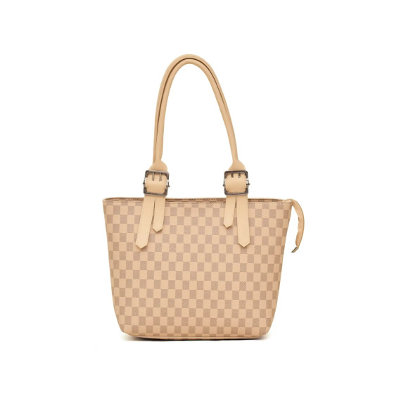 iShopping - HBH Classic Checkered Tote Beige