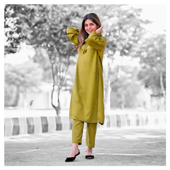 iShopping - Vcare Natural 2 Pieces Casual Suit For Women Light Green - GL
