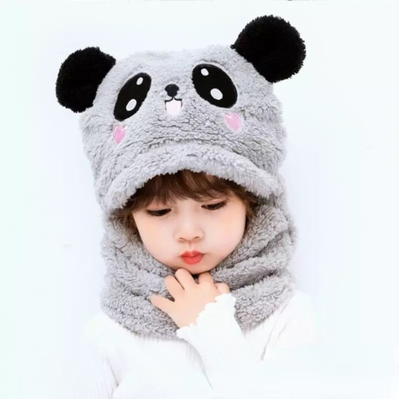 iShopping - SS Mart Winter Children Hat Plus Fleece Kids Wool Caps - Grey