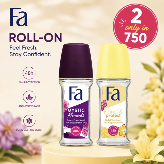 iShopping - Letsshop Floral Protect Anti Perspirant Roll On Deodorant 50ml - Pack Of 2