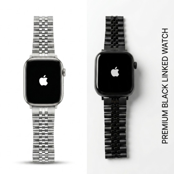 iShopping - Apple Logo Smart Watch Series Dial with Stainless Steel