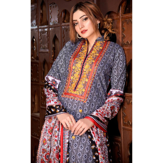 iShopping - Khaddi Embroidered Collection 2020 Vol 01 3 Piece (02a)