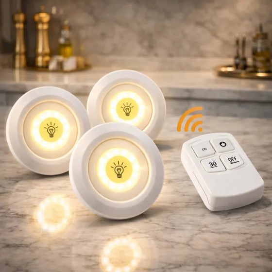 iShopping - Matrix Wireless LED Night Lights with Remote Control - Pack of 3