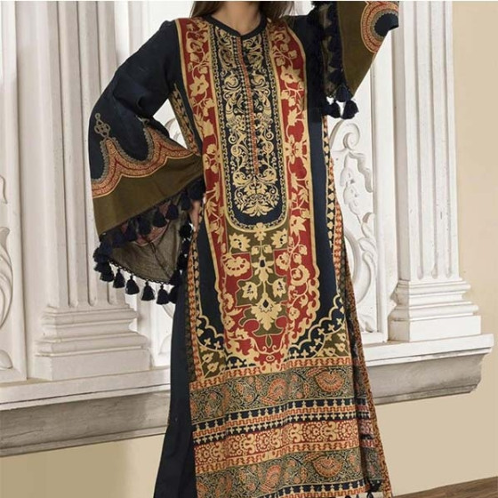 iShopping - Waqas inc Embroidery Unstitched 2 Pieces Suit (0018)