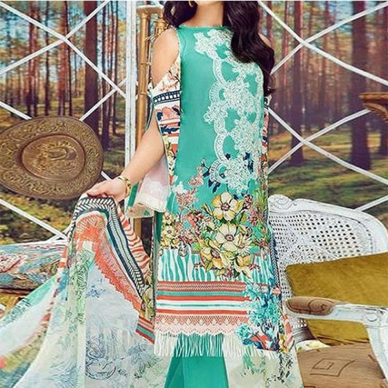 iShopping - Waqas inc Embroidery Unstitched 3 Pieces Suit (0019)