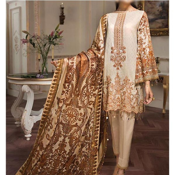 iShopping - Waqas inc Embroidery Unstitched Lawn 3 Pieces Suit (0021)