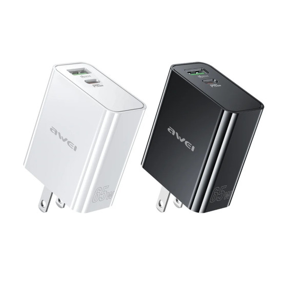 iShopping - AWEI PD58 65W Fast Charger Dual Port Adapter