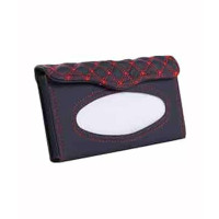 Muzamil Store Car Sun Visor Tissue Box PU Leather - Red