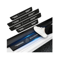 Muzamil Store Car Door Fiber Stickers For Mercedes Benz 4Pcs