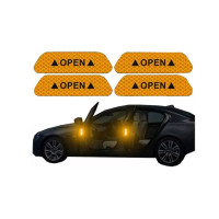 Muzamil Store Super Car Door Open Sticker Reflective Tape Safety 4PCS