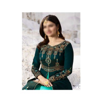 Aj Dukan Embroidered Silk Maxi Dress For Women (0210)