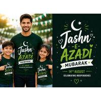 Genzshop Jashn-e-Azadi Mubarak Premium Graphic T-Shirt-Medium