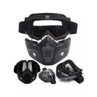 City Mart 2 In 1 Motorcycle Bike Detachable Helmet Goggles Mask