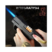 Shop Zone Pistol Gun Shaped Lighter & Hidden Cigarette Case - 10 Cig