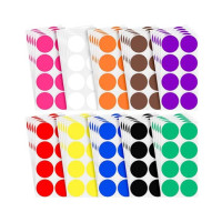 2 Inch Round 10 Assorted Color Coding Sticker - 40 Stickers