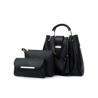Jazzy Stylish Shoulder Hand Bag Black - 3 Piece