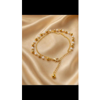 House Of Nar Aurelia Pearl Chain White & Gold Pazeb