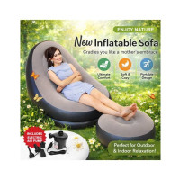 Inflatable Sofa with Footrest and Free Electric Pump