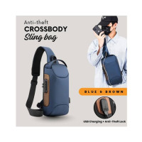 New Crossbody Anti-theft Sling Bag Blue & Brown