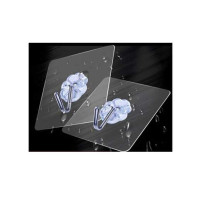 Easy Shop Transparent Adhesive Wall Hooks - Pack Of 2