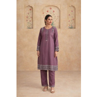 HBH Embroidered Purple Kurti