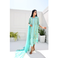 Glittire Aura Collection Vol-1 Unstitched 3 Piece (Sea Queen)