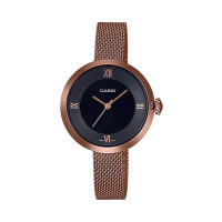 Casio Rose Gold Mesh Watch For Women (LTP-E154MR-1A)
