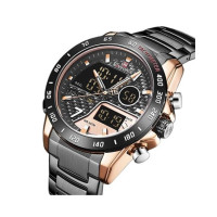 NaviForce Dual Time Men's Watch Black (NF-9171-4)