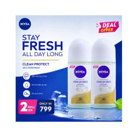 Nivea Clean Protect Anti Perspirant Roll On 50ml (Pack of 2)
