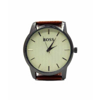 SK-Enterprises Leather Analog Stainless Steel Watch For Men Brown