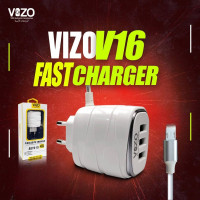Vizo Fast Charger With Triple USB Ports White (V16)