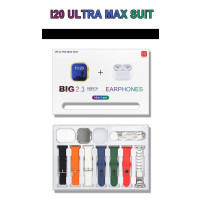 Balentoeaccess i20 Ultra Max SmartWatch 7 Free Wireless Earbuds - Cool Silver