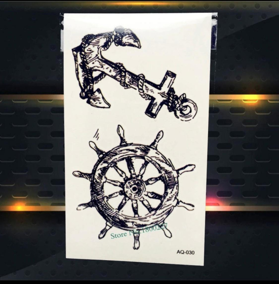 iShopping - Ferozi Traders Anchor Rudder Body Art Temporary Tattoo Sticker